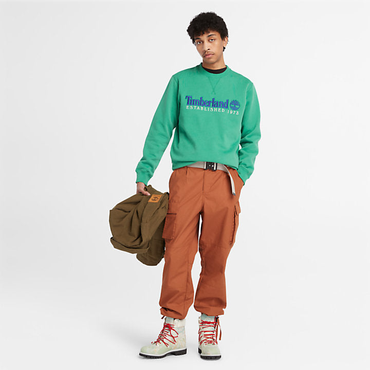 TIMBERLAND EST. 1973 LOGO CREW SWEATSHIRT FOR ALL GENDER IN GREEN
