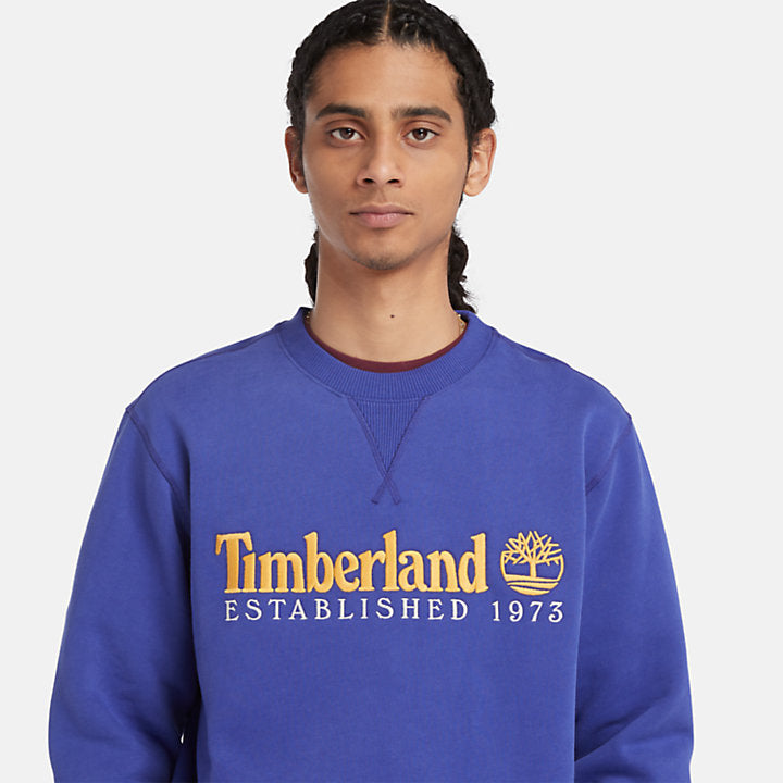 TIMBERLAND EST. 1973 LOGO CREW SWEATSHIRT FOR ALL GENDER IN BLUE