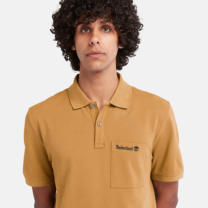 TIMBERLAND POCKET POLO FOR MEN IN WHEAT