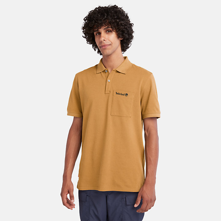 TIMBERLAND POCKET POLO FOR MEN IN WHEAT