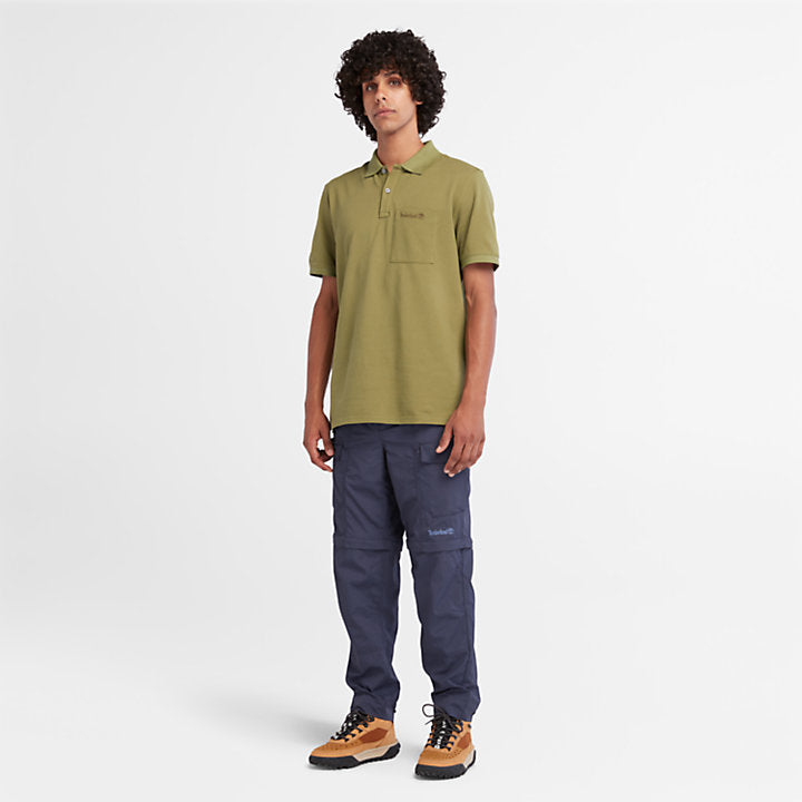 TIMBERLAND POCKET POLO SHIRT FOR MEN IN GREEN