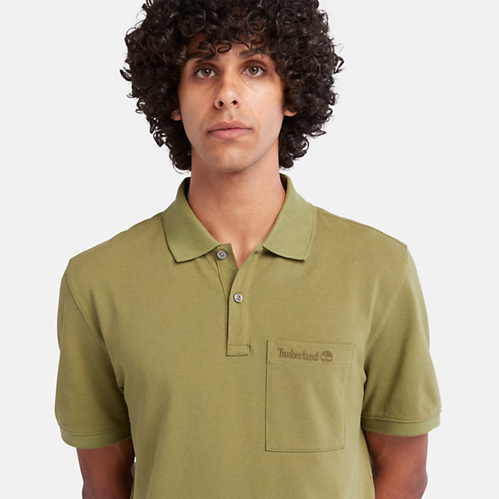 TIMBERLAND POCKET POLO SHIRT FOR MEN IN GREEN