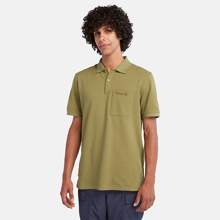 TIMBERLAND POCKET POLO SHIRT FOR MEN IN GREEN