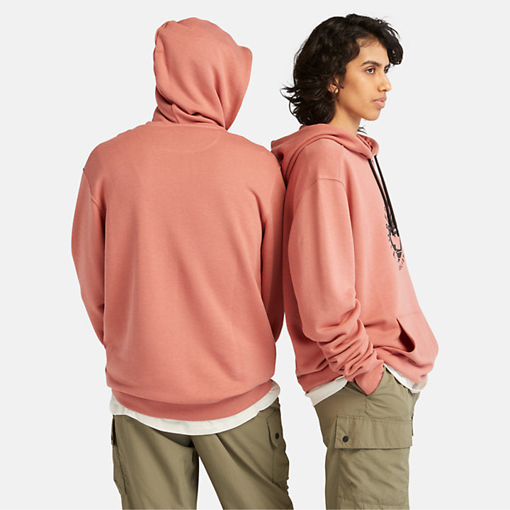 TIMBERLAND LUXE COMFORT REFIBRA HOODIE FOR ALL GENDER IN CORAL