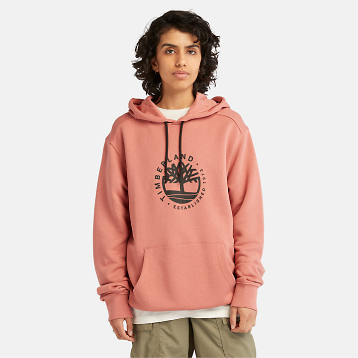 TIMBERLAND LUXE COMFORT REFIBRA HOODIE FOR ALL GENDER IN CORAL