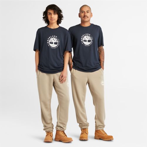 TIMBERLAND LUXE REFIBRA LOGO GRAPHIC T-SHIRT FOR ALL GENDER IN NAVY