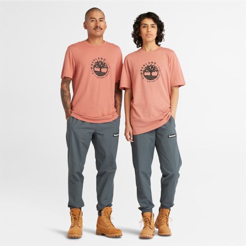 TIMBERLAND LUXE REFIBRA LOGO GRAPHIC T-SHIRT FOR ALL GENDER IN CORAL