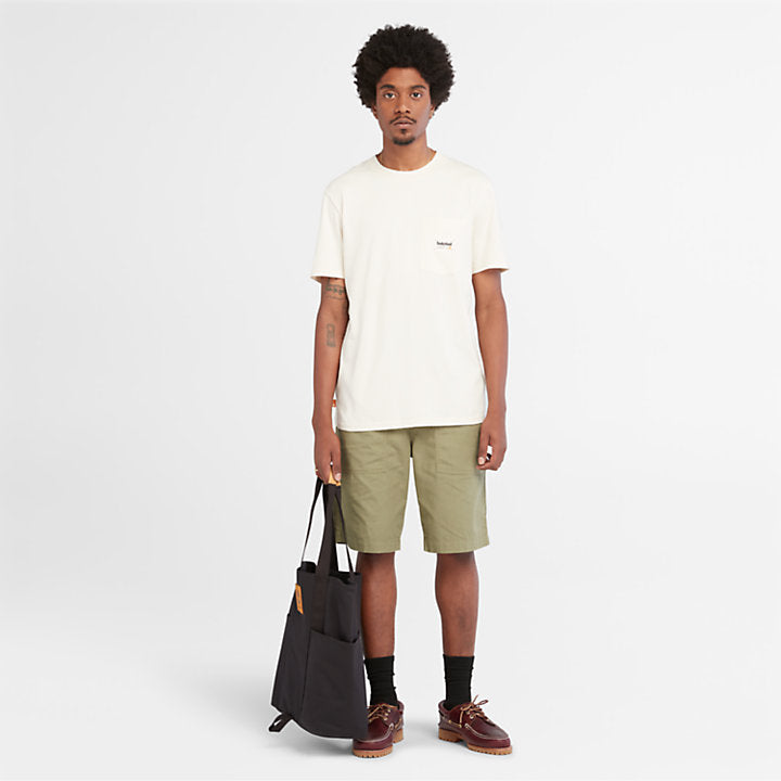 TIMBERLAND COTTON POCKET TEE FOR MEN IN LIGHT BEIGE