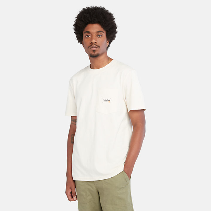 TIMBERLAND COTTON POCKET TEE FOR MEN IN LIGHT BEIGE