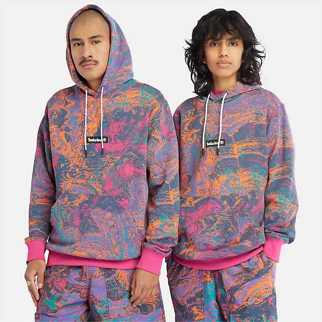 TIMBERLAND PRINTED HOODIE FOR ALL GENDER IN SUMMER ROCK PRINT