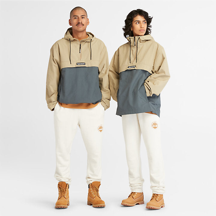 TIMBERLAND HALF-ZIP WINDBREAKER JACKET FOR ALL GENDER IN BEIGE
