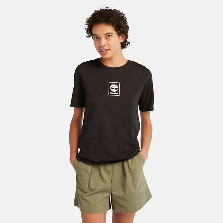 TIMBERLAND STACK LOGO T-SHIRT FOR WOMEN IN BLACK