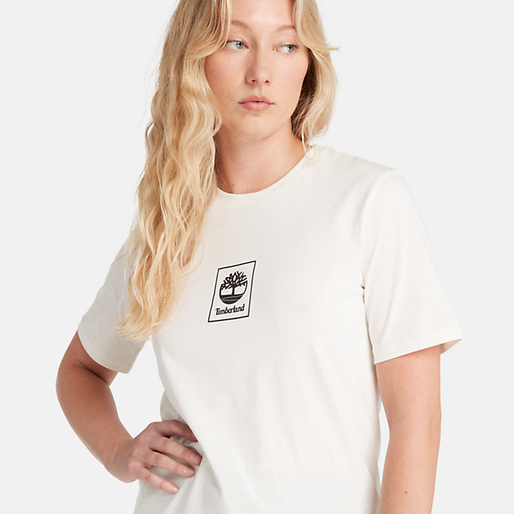 TIMBERLAND STACK LOGO T-SHIRT FOR WOMEN IN WHITE