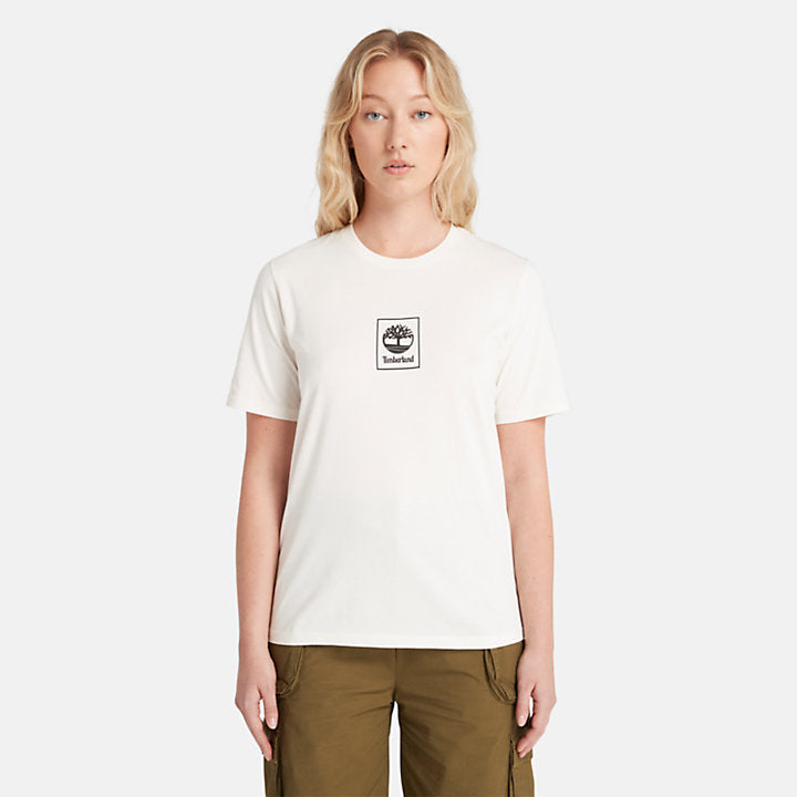 TIMBERLAND STACK LOGO T-SHIRT FOR WOMEN IN WHITE