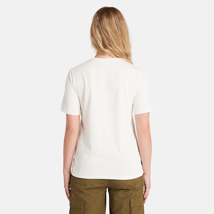 TIMBERLAND STACK LOGO T-SHIRT FOR WOMEN IN WHITE