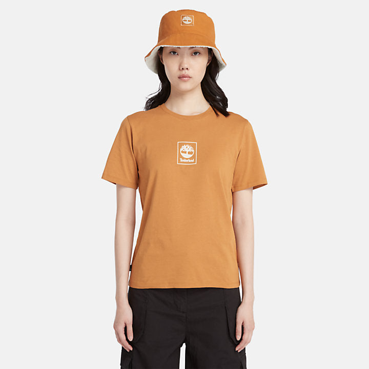TIMBERLAND STACK LOGO T-SHIRT FOR WOMEN IN WHEAT