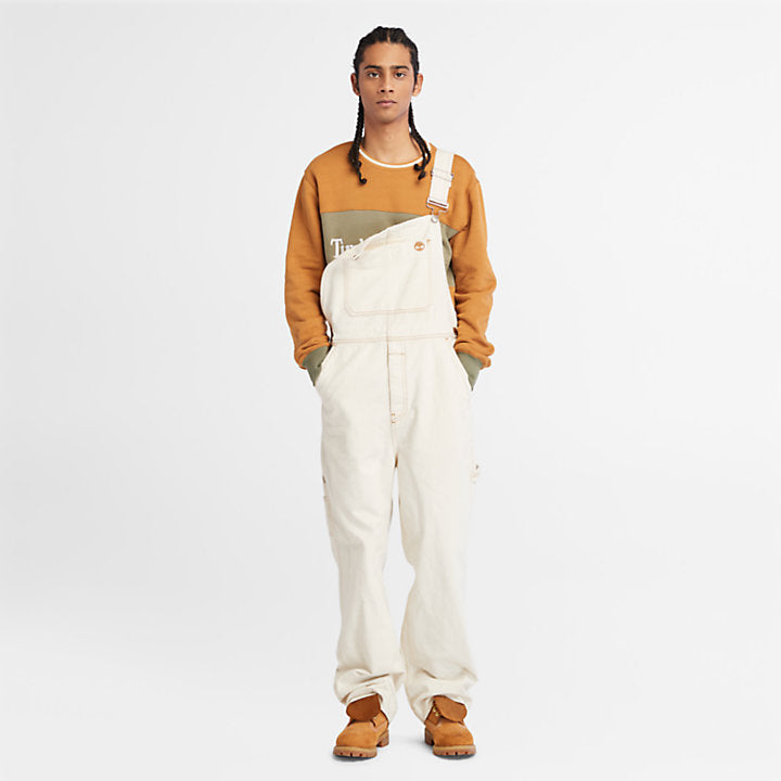 TIMBERLAND COTTON HEMP DENIM DUNGAREES FOR MEN IN BEIGE