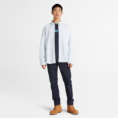 TIMBERLAND LONG SLEEVE OXFORD SHIRT FOR MEN IN LIGHT BLUE