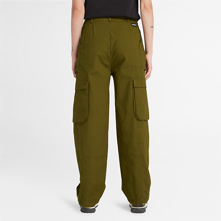 TIMBERLAND WOVEN UTILITY TROUSER FOR WOMEN IN DARK KHAKI