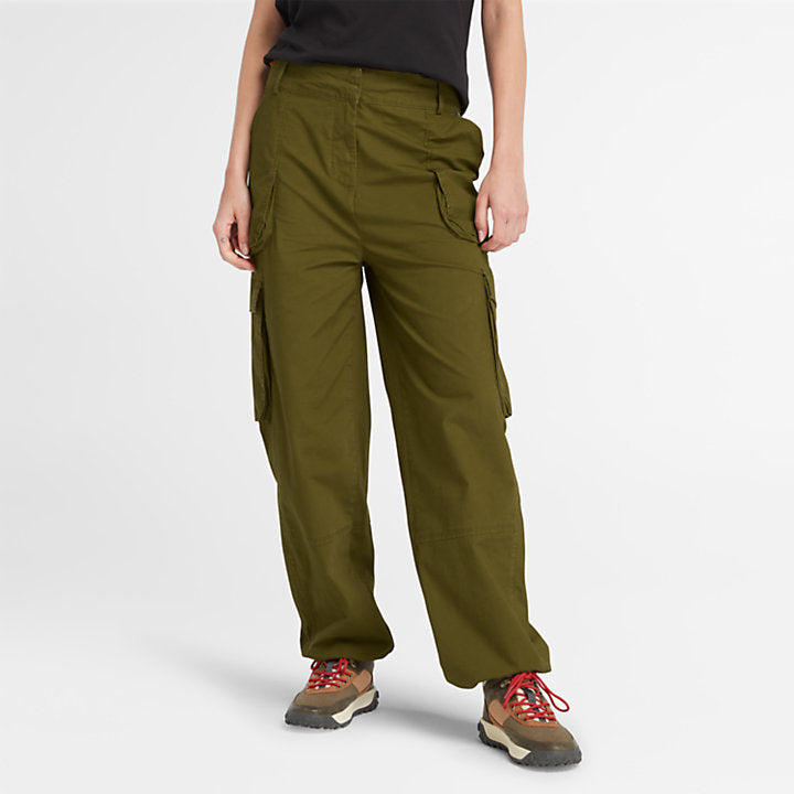 TIMBERLAND WOVEN UTILITY TROUSER FOR WOMEN IN DARK KHAKI