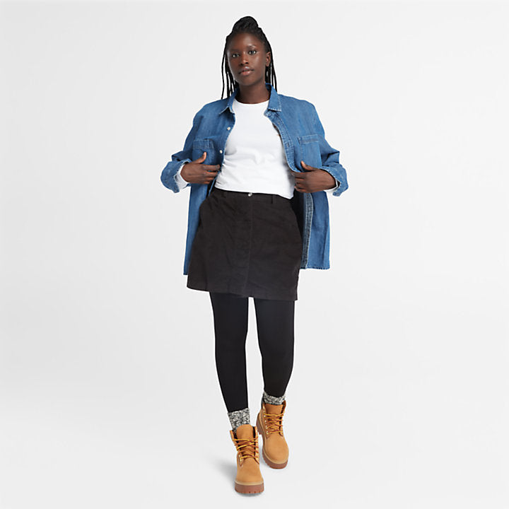 TIMBERLAND NEEDLE CORDUROY SKIRT FOR WOMEN IN BLACK