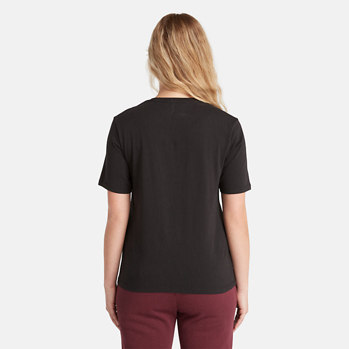 TIMBERLAND ANGLED POCKET T-SHIRT FOR WOMEN IN BLACK
