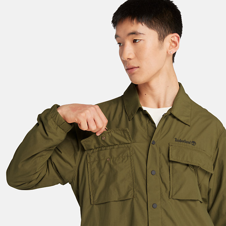 TIMBERLAND WATER REPELLENT LIGHTWEIGHT SHIRT FOR MEN IN GREEN