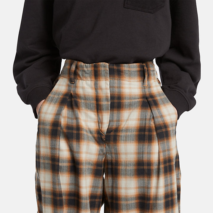 TIMBERLAND PLAID TROUSERS FOR WOMEN IN BROWN