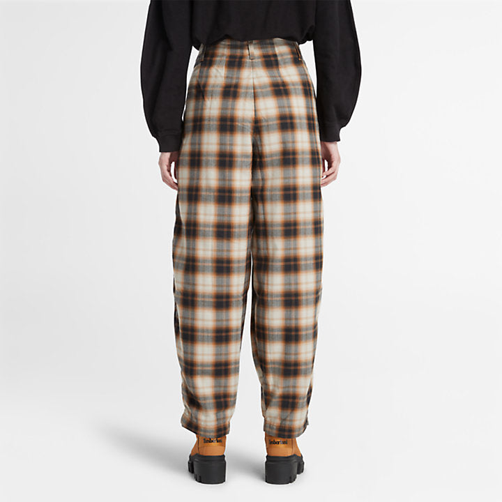 TIMBERLAND PLAID TROUSERS FOR WOMEN IN BROWN