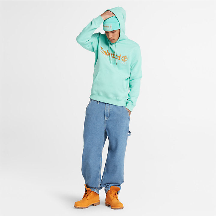TIMBERLAND 50TH ANNIVERSARY HOODIE SWEATSHIRT FOR ALL GENDER IN TEAL