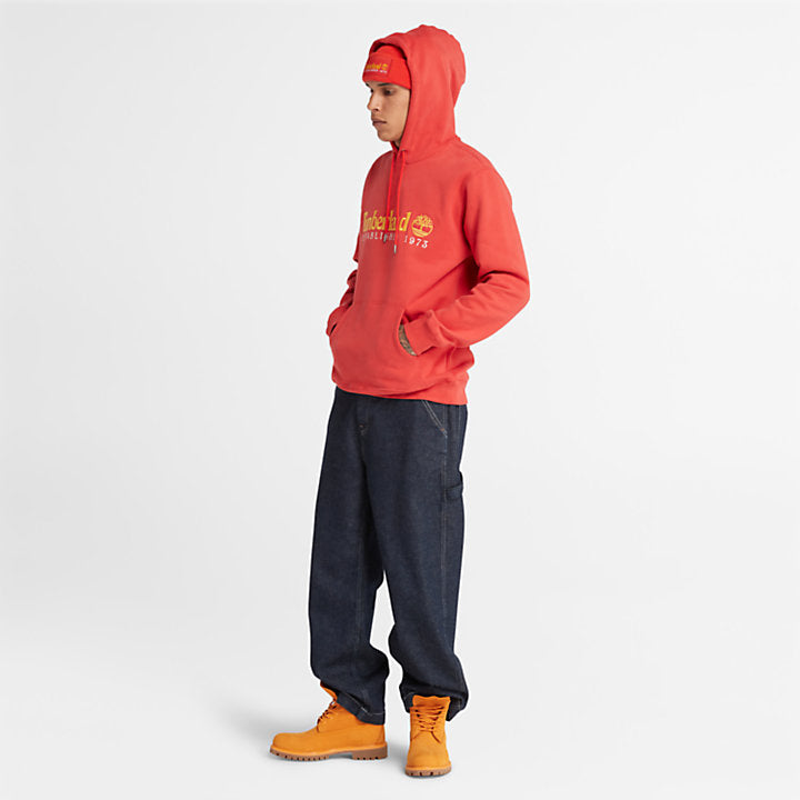 TIMBERLAND 50TH ANNIVERSARY HOODIE SWEATSHIRT IN RED