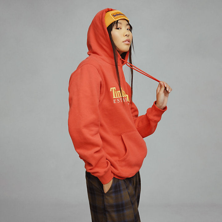 TIMBERLAND 50TH ANNIVERSARY HOODIE SWEATSHIRT IN RED